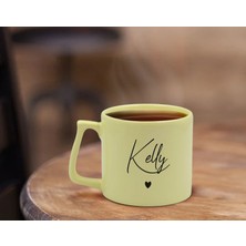 Bk Gift Kişiye Özel İsimli Pastel Sarı Middle Kupa Bardak, Arkadaşa Hediye, Ev Hediyesi, Doğum Günü Hediyesi, Ofis Hediyesi-3