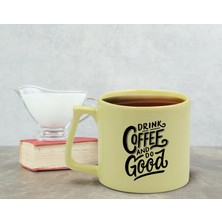 Bk Gift Pastel Sarı Middle Kupa Bardak, Arkadaşa Hediye, Ev Hediyesi, Doğum Günü Hediyesi, Ofis Hediyesi-5
