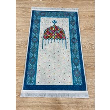Brillant Çocuk Seccadesi 50 x 80 cm Mavi Dini Desenli Kaymaz Taban ile Kolay Temizlenir