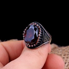 Takı925 Zirkon Taşlı Oval Model 925 Ayar Gümüş Erkek Yüzük