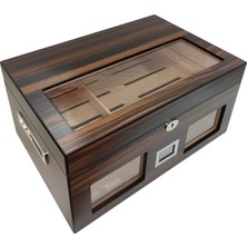 Falconetti Kahve 2 Katlı Camlı Dijital Humidor Puro Kutusu RC59KH