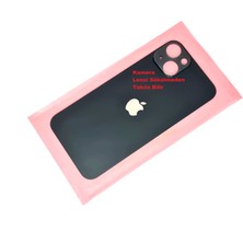 Tkgz Iphone 13 Arka Pil Batarya Kapağı (Cam) Siyah