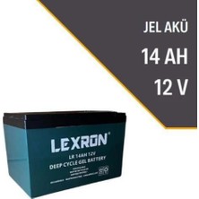 Lexron 12 Volt 14AH Amper Solar Sistem ve Elektrikli Araç Jel Akü