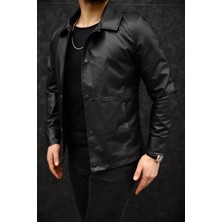 S/B Collection SB Collection Erkek Siyah Deri Baharlık Ceket