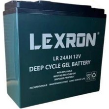 Lexron 12 Volt 24AH Amper Solar Sistem ve Elektrikli Araç Jel Akü