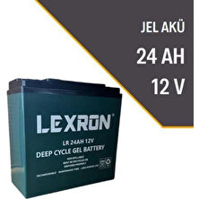 Lexron 12 Volt 24AH Amper Solar Sistem ve Elektrikli Araç Jel Akü