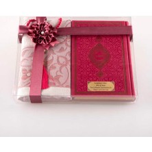 Seccade + Tesbih + Kuran Hediye Seti (Çanta Boy, Fuşya Pembe)