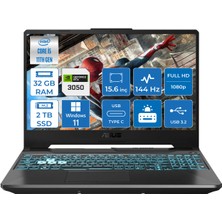 Asus TUF Gaming F15 Intel Core i5 11400H 32GB 2TB SSD 4GB RTX3050 Windows 11 Home 15.6" FHD Taşınabilir Bilgisayar FX506HC-HN373026