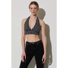 Wrangler Regular Fit Normal Kesim V Yaka Kolsuz Crop Bluz