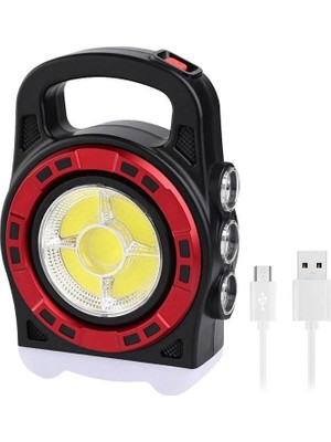 Powermaster HB-6678C Cob Ledli Şarjlı USB Çıkışlı Solar Lamba