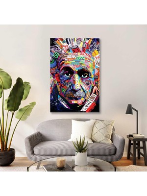 SML Tablo Albert Einstein Bilim Adamı Kolaj Sanatı Fizik Kanvas Tablo