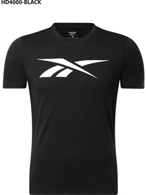 Reebok Yuvarlak Yaka Düz Siyah Erkek T-Shirt HD4000 Gs Vector Tee