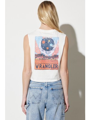 Wrangler Regular Fit Normal Kesim  Pamuk Bisiklet Yaka Beyaz Tişört