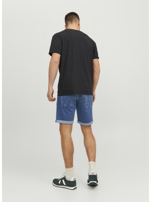 Jack & Jones Normal Mavi Erkek Denim Şort 12236113_JJIRICK Jjevan Shorts Am 3