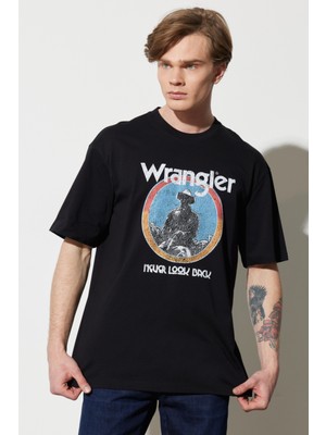 Wrangler Erkek Siyah Bisiklet Yaka Tişört