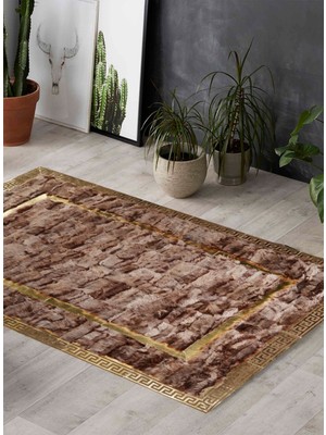 Dericibey Gold Varaklı Kahverengi Toskana Halı 170 x 240 Cm