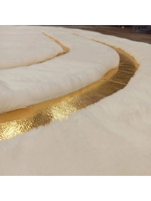 Dericibey Gold Varaklı Oval Peluş Halı & Paspas 140 x 200 Cm