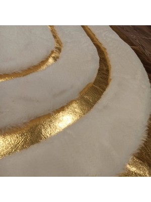 Dericibey Gold Varaklı Oval Peluş Halı & Paspas 140 x 200 Cm