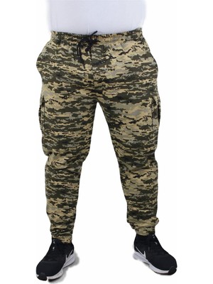 Moc Grande  Büyük Beden Commando Camouflage Erkek Eşofman Altı 23501 Askeri Yeşil