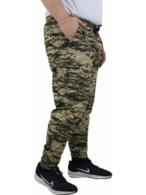 Moc Grande  Büyük Beden Commando Camouflage Erkek Eşofman Altı 23501 Askeri Yeşil