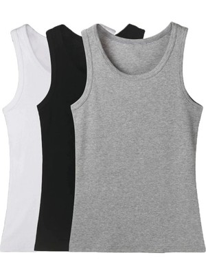 Tutku 6'lı Paket Erkek Ribana Atlet (2 Beyaz- 2 Siyah- 2 Gri)