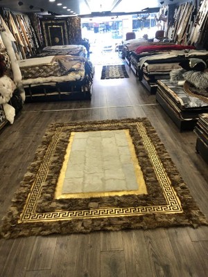 Dericibey Gold Varaklı Kahverengi & Krem Toskana Halı 170 x 240 Cm