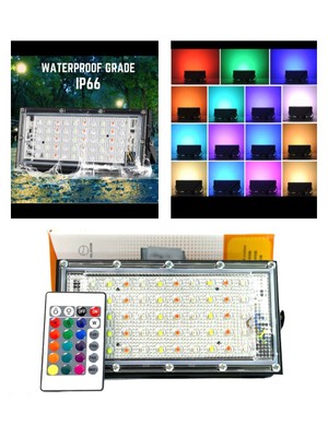 G-led 50W Rgb LED Projektör Kumandalı IP65 Korumalı