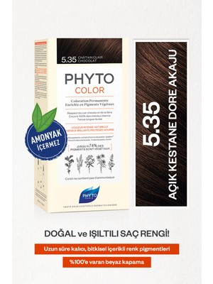 Phytocolor 5.35 Açık Kestane Dore Akaju Amonyaksız Kalıcı Bitkisel Saç Boyası
