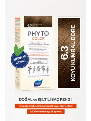 Phytocolor 6.3 Koyu Kumral Dore Amonyaksız Kalıcı Bitkisel Saç Boyası