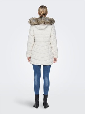 Only 15183994 Onlnewellan Quılted Hood Fur Coat cc Otw