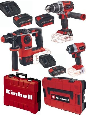 Einhell Tp-Cd 18/60 Li-I Bl Matkap Herocco Kırıcı Te-Ci 18 Bl Vidalama 2X4.0+2.5AH Kömürsüz Profesyonel Akülü Set