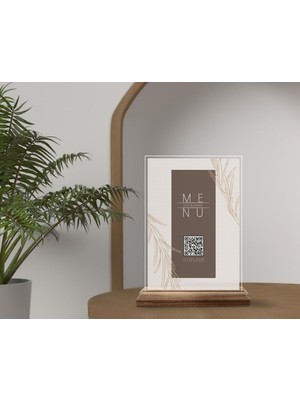 Bk Gift Restoran & Cafe & Barlara Özel Ahşap Standlı Pleksi Qr Kod Menü, Cafe&bar Için Qr Kodlu Tabela, Qr Kodlu Masa Dekoru - 10 Adet-17