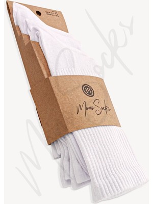 Mono Socks Super Basic 4'lü Pamuklu Beyaz Spor Çorap