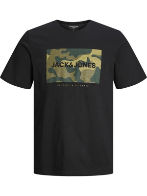 Jack & Jones Kamuflaj Logo Baskılı Tişört- Expected