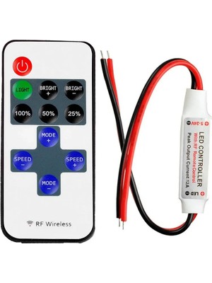 Tawitec LED Kontrol Cihazı Dimmer Cihazı 11 Tuşlu Rf Uzaktan Kumandalı 5V – 12 V – 24V