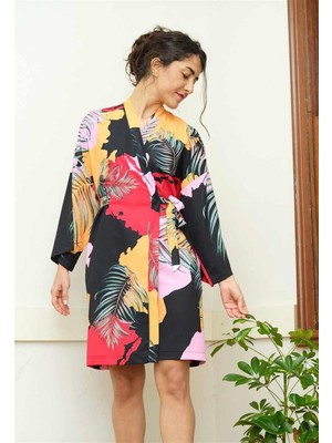 Lapiz Desenli Kimono Elbise