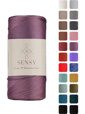 Sensy Premium 1,5 mm 100 gr Polyester Makrome Ipi 150 M Supla Ip ve Çanta Ipliği Makrame Ip