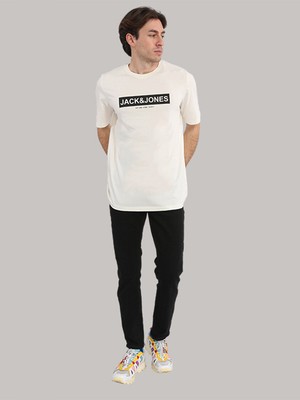 Jack & Jones Erkek Logo Baskılı Tişört - Pin