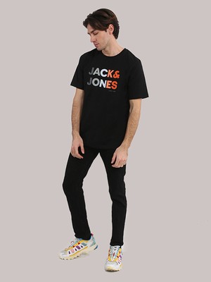 Jack & Jones Renk Geçişli Logo Baskılı Tişört- Forest