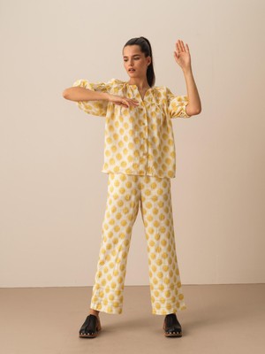 Xint Kadın Ekru Oversize Keten Gömlek