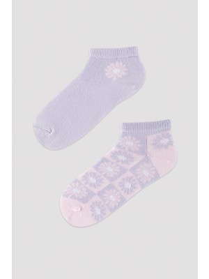 Penti Kız Çocuk Çiçekli 2Li Patik Çorap