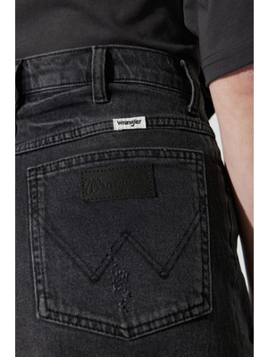 Wrangler Wrangler Regular Fit Normal Kesim Yüksek Bel Antrasit Jean Kot Şort