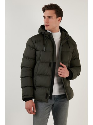 Buratti Fermuarlı Cepli Slim Fit Kapüşonlu Şişme Mont Erkek Mont 5711050
