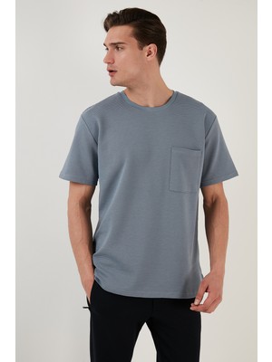 Buratti Bisiklet Yaka Tek Cepli Pamuklu Oversize T Shirt Erkek T Shirt 5902305