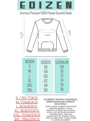 Edizen Ultra Premium Çift Yön Simple Tree Baskılı Oversize Siyah T-Shirt Unisex