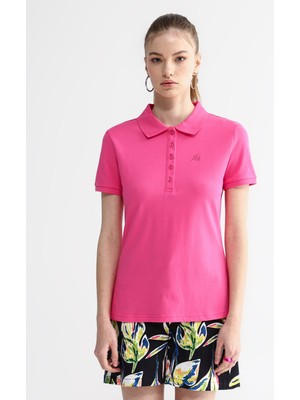 Aeropostale Polo Yaka Düz Pembe Kadın T-Shirt 4163