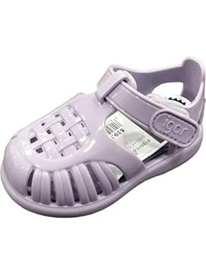 Igor Tobby Gloss Kız Çocuk Sandalet S10311-018 Silikon/Plastik Malzemeden Lila Renk 2022 İlkbahar-Yaz