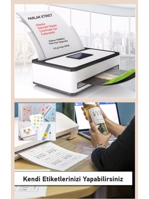 Hsn Parlak Kuşe A4 Etiket 100 Adet Sticker