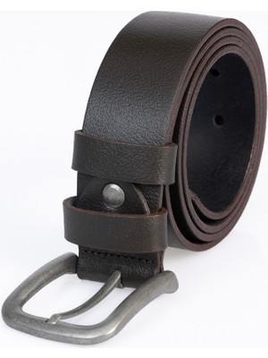 Tudors Erkek %100 Hakiki Deri 4 cm Spor Kahverengi Kemer