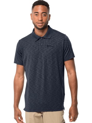 Jack Wolfskin Travel Polo M Erkek Lacivert T-Shirt 1804543-1010